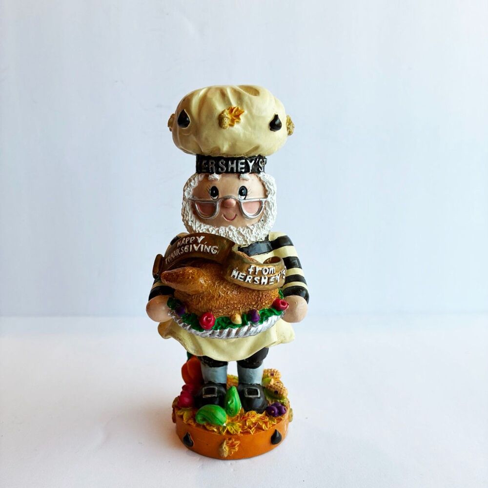 Vintage 1999 Hershey’s Thanksgiving Chef Figurine with Turkey